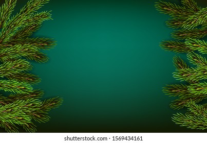 Green natural background with pine
