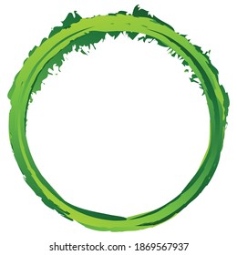 Green, natural, eco concept grungy, grunge, textured circle, ring vector design element