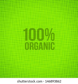 Green Natural Fabric Texture Background. Vector illustration.