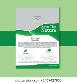 Green natural flyer design template