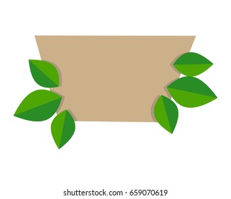 Green natural frame and banner design vector