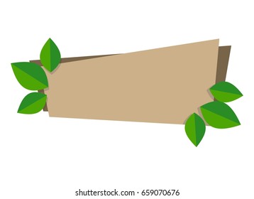 Green natural frame and banner design vector