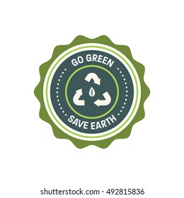 Green natural fresh emblem, green seal