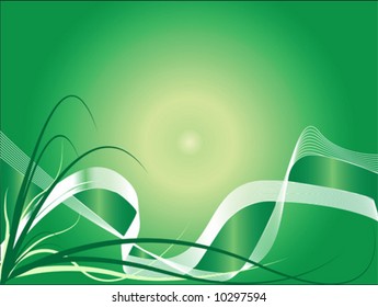 green natural grass and waves for documents or wallpaper