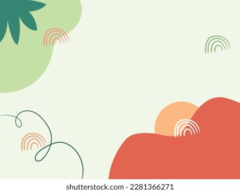 Green natural hand drawing abstract doddle backgrounds illustration