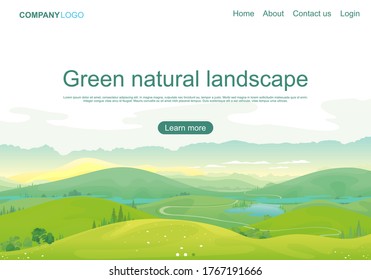 Green natural landscape landing page