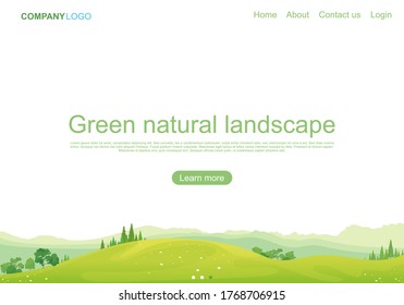 Green natural landscape landing page
