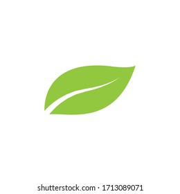 Green natural leaf drawing, vector