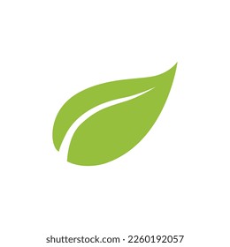 Green natural leaf drawing, vector