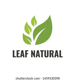 green natural leaf logo design vector concept with flat style. suitable for your business