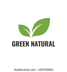 green natural leaf logo design vector concept with flat style. suitable for your business