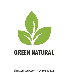 green natural leaf logo design vector concept with flat style. suitable for your business