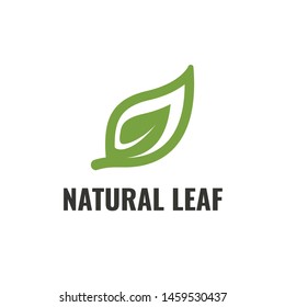 green natural leaf logo design vector concept with flat style. suitable for your business