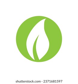 Green natural leaf logo design vector concept with flat style. suitable for your business. Green leaf ecology nature logo element vector