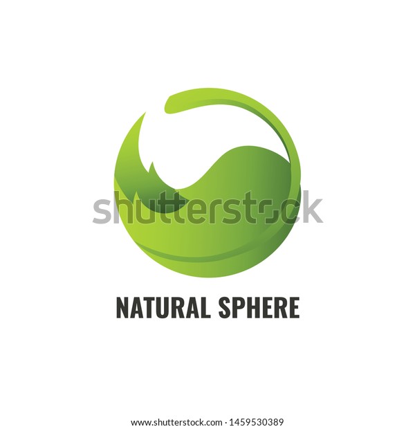 green natural leaf logo design vector\
concept with flat style. suitable for your\
business