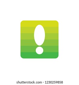 green natural life exclamation gradient logo vector