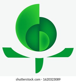 Green natural logo isolated on vector image