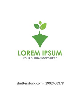 green natural logo vector image