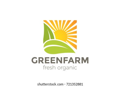 Green Natural Organic Farm Logo Design Stock Vector (Royalty Free ...