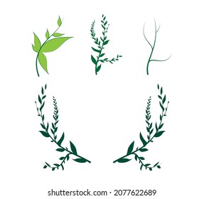 Green natural plants vector design.