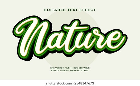 Modelo de efeito de texto editável em 3D da natureza verde