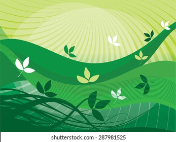 Green nature abstract background vector illustration.