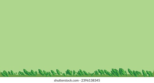Green nature bacground with row of gem like leaves in the bottom