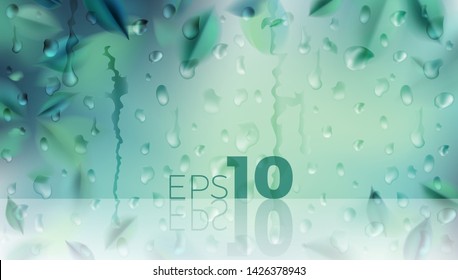 Green nature background with blurred spring leaves vector illustration