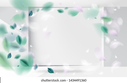 Green nature background with blurred spring leaves vector illustration