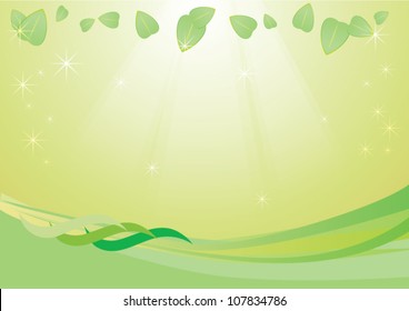 Green nature background. Eco concept illustration. Abstract green vector illustration