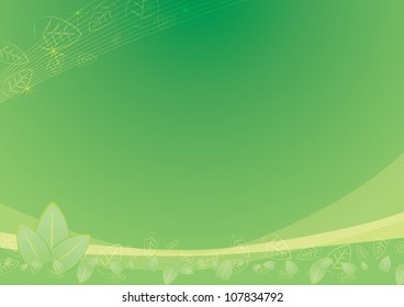 Green nature background. Eco concept illustration. Abstract green vector illustration