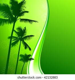 fondo verde con palmeras
