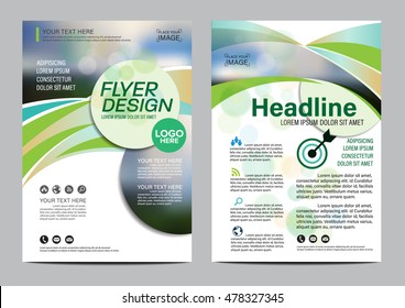 Green nature Brochure Layout design template. Annual Report Flyer Leaflet cover Presentation Modern background. illustration vector in A4 size