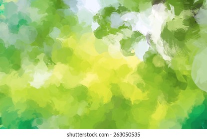 Green nature brush strokes background. Vector version 