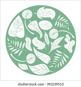 Green nature circle design element background, vector illustration