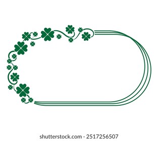 green  nature clover plant frame border 09
