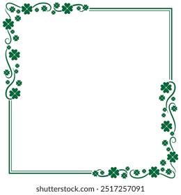 green  nature clover plant frame border 01