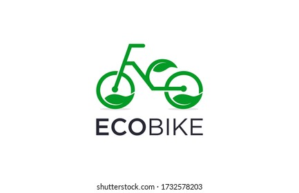 Green nature eco bike for logo design vector editable
