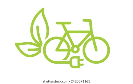 Green nature eco bike for logo - design, vector.