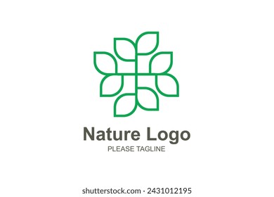Vector de logotipo ecológico de naturaleza verde