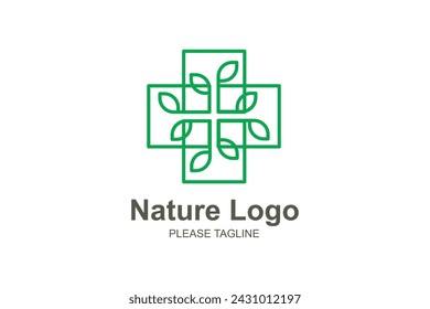 Vector de logotipo ecológico de naturaleza verde