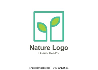 Green nature ecology logo vector