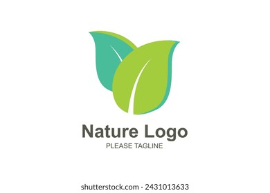 Green nature ecology logo vector