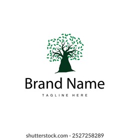 green nature education kids playground tree logo illustration and play tree design