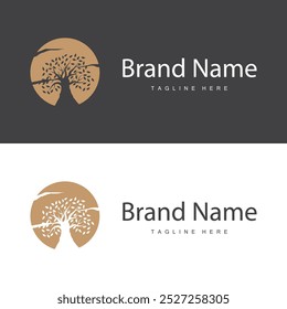 green nature education kids playground tree logo illustration and play tree design