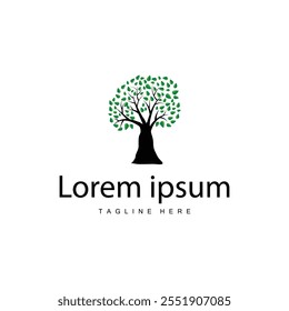 green nature education kids playground tree logo illustration and play tree design