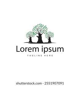 green nature education kids playground tree logo illustration and play tree design