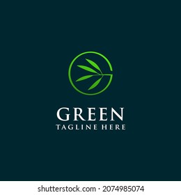 Green nature elegant logo wit initial letter G