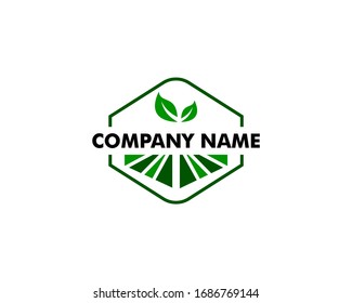 Green Nature Farm Logo Design Template