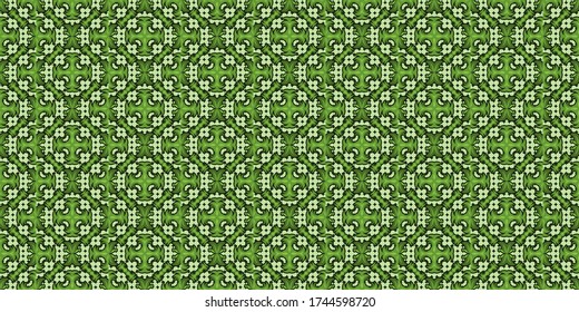 Green Nature Floral Abstract Vintage Seamless Pattern Background